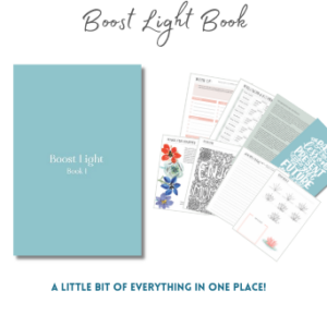 A picture of the front cover and a few inside pages of the Boost Light Book